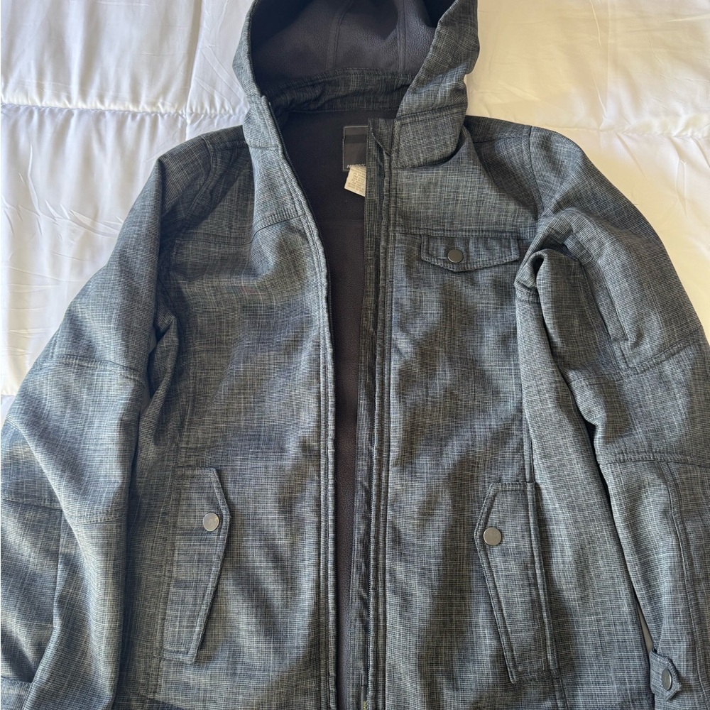 Men's  Horney Toad Hooded Gray Jacket - Stylish Everyday Coat Medium